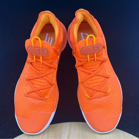 Under Armour Curry 6 Team Orange White Basketball Shoe 3022893-800 Men’s Sz 12.5 - Picture 8 of 10